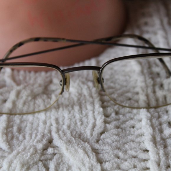 Men's HD 066 Half Rim Oval Silver Eyeglass Frames - Picture 5 of 5